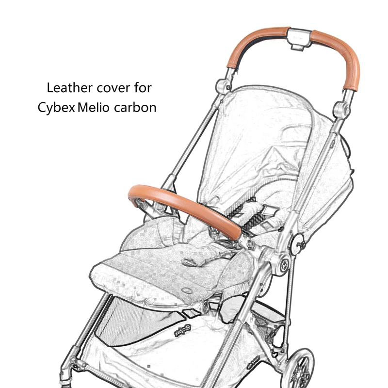 New PU Leather Stroller Handle Cover suitable for Cybex Melio Carbon Pram Bumber Sleeve Case Armrest Accessories |