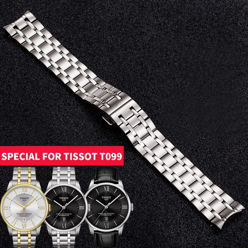 Stainless Steel Watchband Substitute for Tissot Durul T099.407A Strap 21mm Watch Bracelet Professional Wristband Replacement