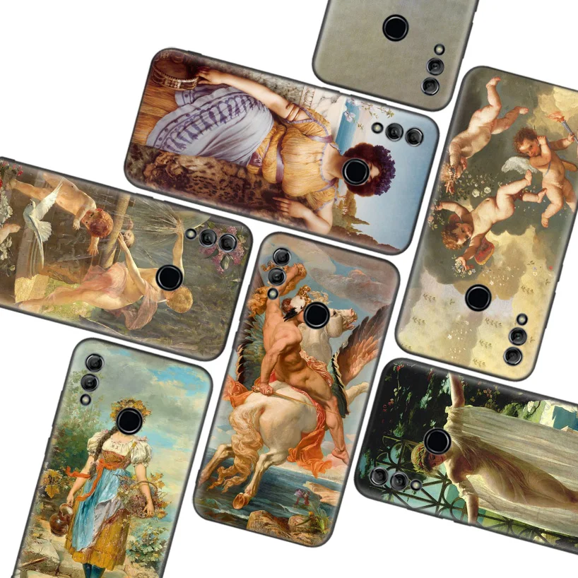 Чехол для телефона Angel Cupid черный чехол с рисунком Huawei Y9 Y5 Y6 Y7 2019 Honor 10 9 Lite 9X 8X 8S 8A 7X 7A