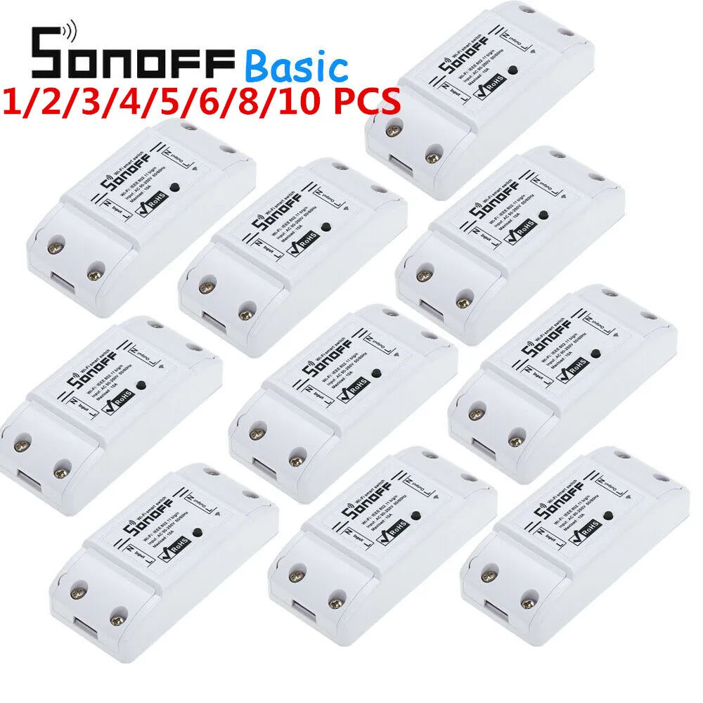 2/3/5/6/8/10 шт. Sonoff Basic умный дом переключатель Wi-Fi Беспроводной дистанционного Управление выключатель света с таймером DIY модули 10A/2200W через Ewelink
