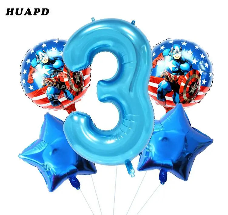 5 шт./лот воздушные шары из фольги супергероя 40 дюймов надувной шар с синим