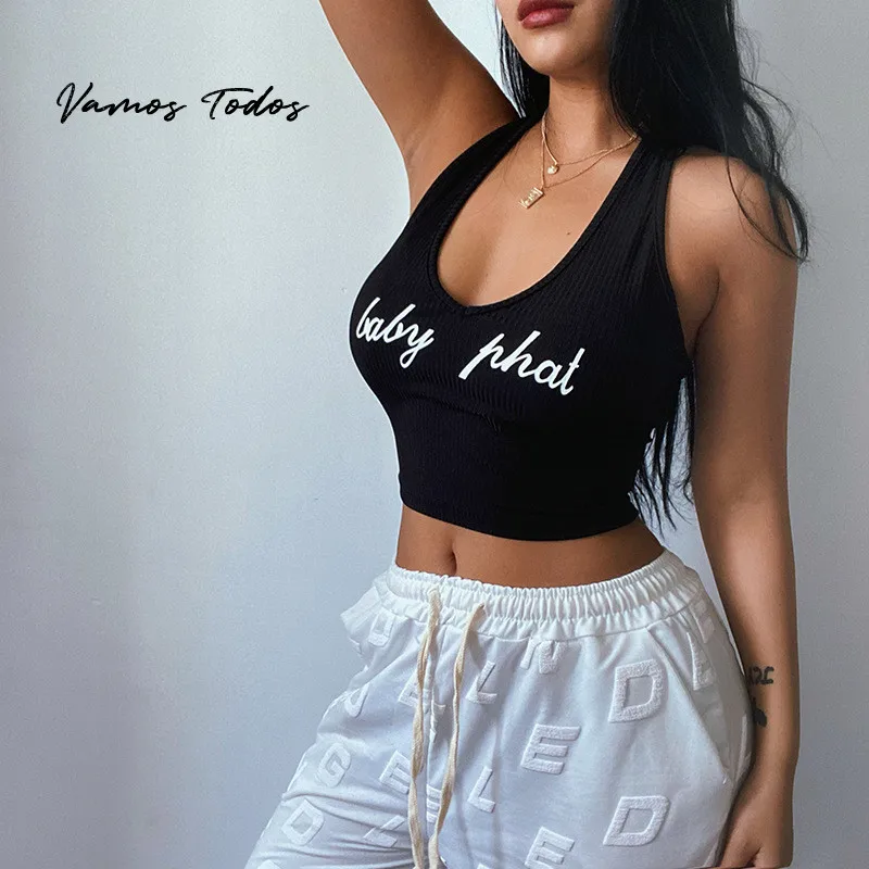 

2021 Summer Halter Neck Wrap Crop Top Camisole Clothing Woman Tshirts Backless Bodycon Casual Sexy Women Sleeveless Sport Cloth