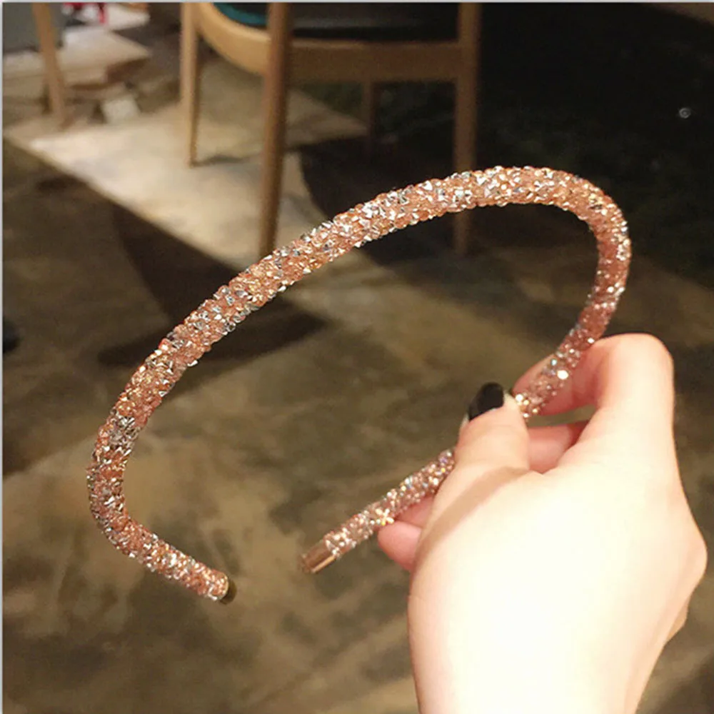 Новые яркие элегантные градиент Флаш Алмазный сверкающий модная повязка для