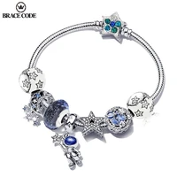 bright starry sky glazed beads ladies bracelet jewelry with shiny star positioning buckle for women bracelet fing gifts