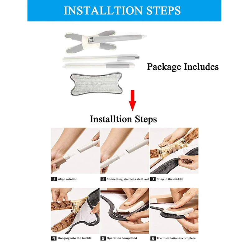 

X-Type Microfiber Mop for Floor Cleaning with Reusable Washable Mop Pad 360 Degree Hand-Free Wash Self Wringing Flat Clean Tools