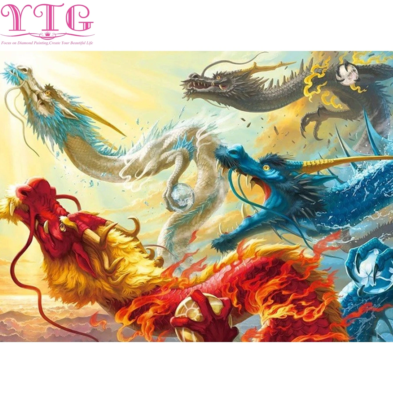 Алмазная вышивка &quotживотное&quot &quotдракон&quot крестом 5D круглые стразы мозаика