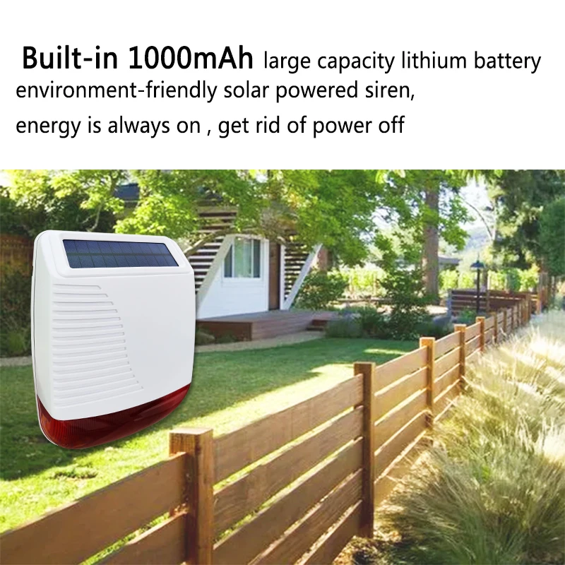 Беспроводная Внешняя Солнечная Сирена с детектором 433 МГц и дверным датчиком для