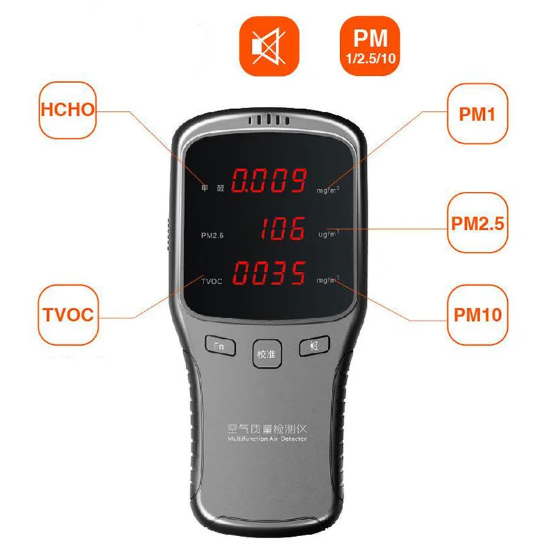 New Digital-Formaldehyde-PM2-5-HCHO-TVOC-Meter-Air-Quality-Gas-Detector-Monitor | Инструменты