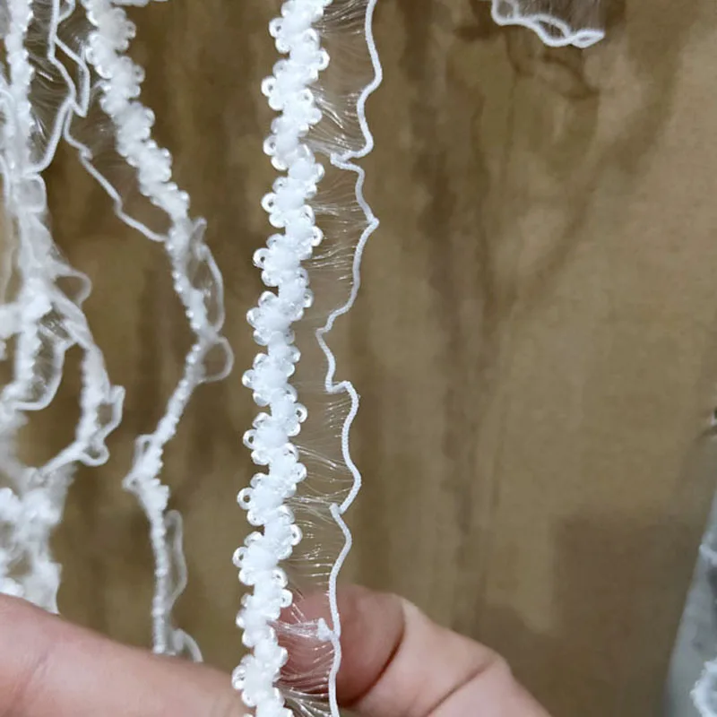 1 м плиссированная гипюровая кружевная лента отделка 5 см белая ткань сделай сам