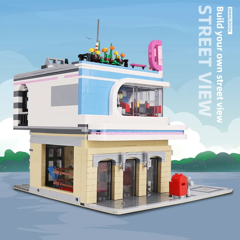 Молд KING 16001 городской уличный вид центр обеденная Модель Сборка архитектура