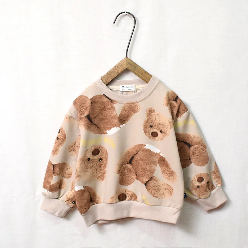 2020 Детская футболка с цифровым принтом медведя в европейском и американском