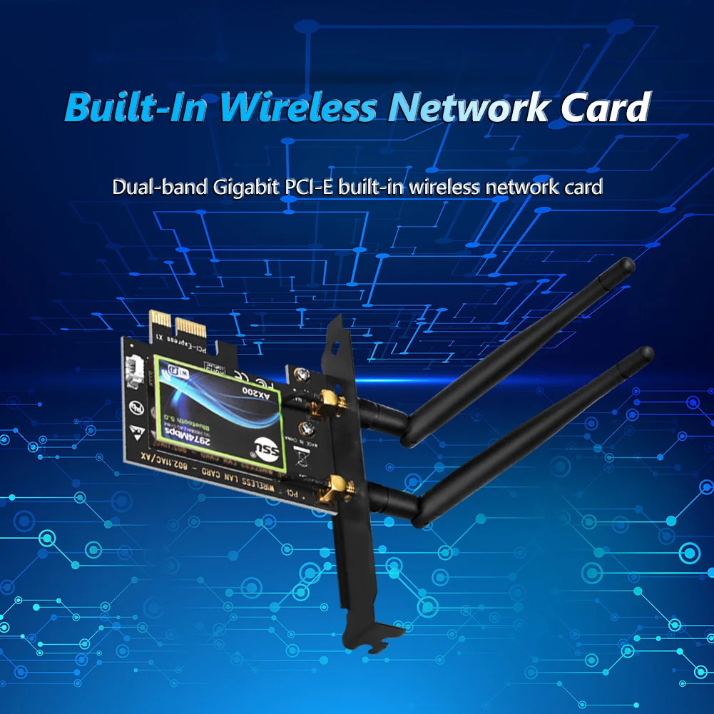 

AX200NGW Adapter 3000Mbps Bluetooth-compatible 5.1 802.11ac/ax Dual Band 2.4G/5GHz PCI Express Network WiFi Card Intel Windows10