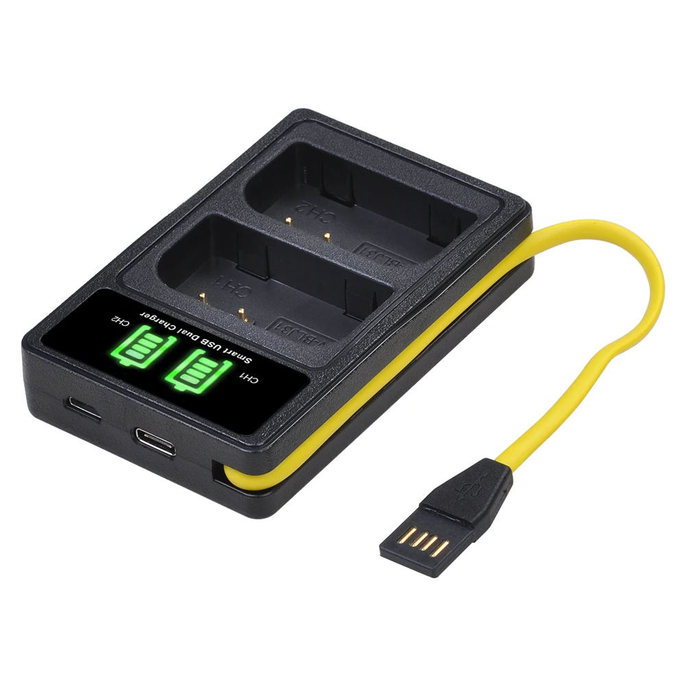 

DuraPro 2pc DMW-BLJ31 DMW BLJ31 Battery + Charger with Type C Port USB Cable for Panasonic LUMIX S1, S1R, S1H Mirrorless Cameras