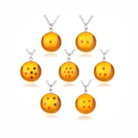 hot anime orange 1 7 stars resin pendant necklaces for women men kids fans cosplay jewelry gift