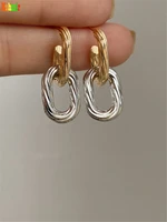kshmir vintage patchwork geometric metal earrings gold and two tone earrings for women geometric chain earrings 2020