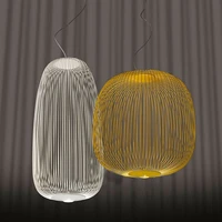 nordic foscarini spokes 12 chandelier creative metal cage pendant light dining room kitchen suspension lamp fixtures