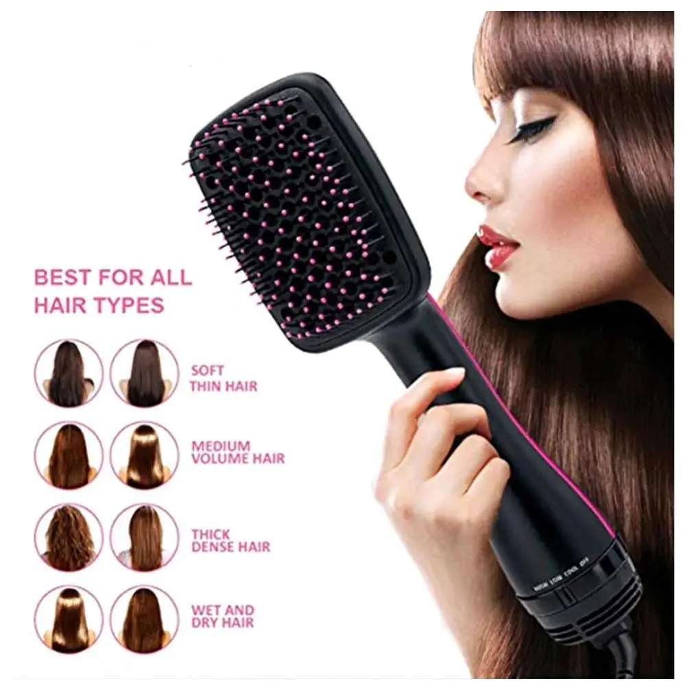 

Negative Ion Hair Dryer Multifunction Wet Dry Use Home Straightener Hot Air Comb