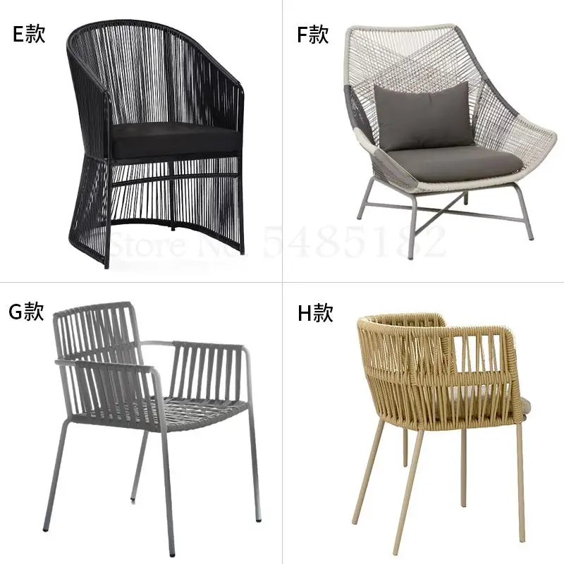 Скандинавский уличный стул из ротанга трехсекционный садовый тканый обеденный