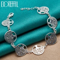 doteffil 925 sterling silver tree of life chain bracelet for women wedding engagement party fashion jewelry