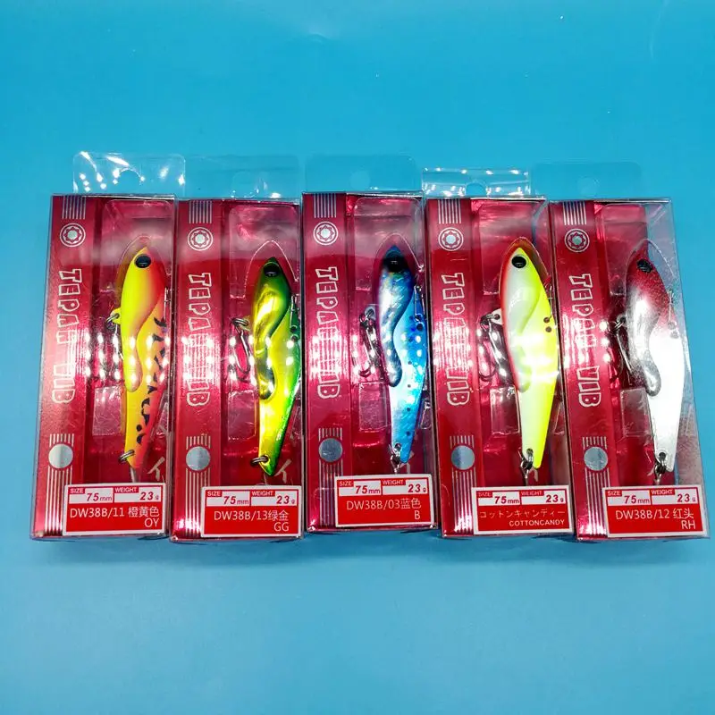 DW38B 23G 5PCS TSURINOYA 5 шт./лот VIB приманка жесткая приманка 35 г/105 мм 5 цветов dw38c металлические Vibe приманки для морской рыбалки - Цвет: DW38B 23G 5PCS