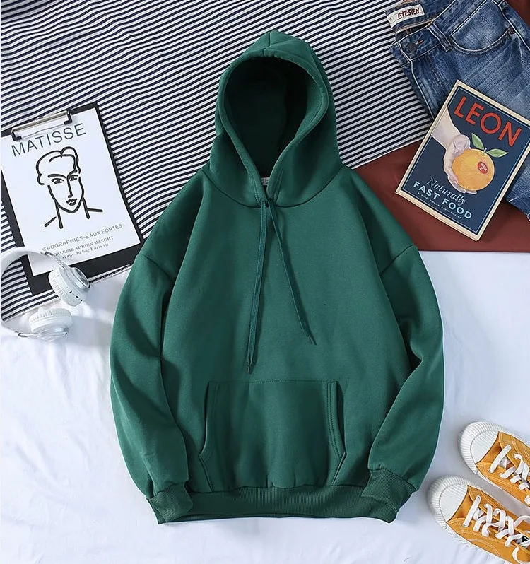 Autumn New Plus Hoodies Men Fashion Solid Color Casual Hooded Sweatshirt Mens Streetwear Wild Hip Hop Hoodie Men's Hoody M-3XL