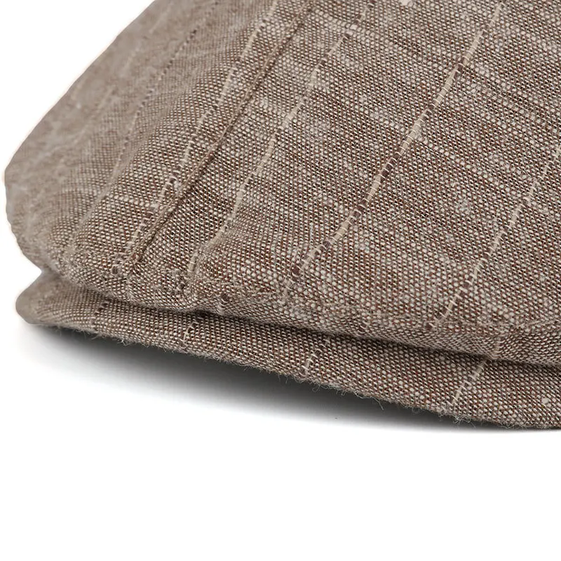 

Spring and Summer New Polyester Cotton Vertical Stripes Men's Peaked Cap Men's Casual Painter Hat Sunshade Beret