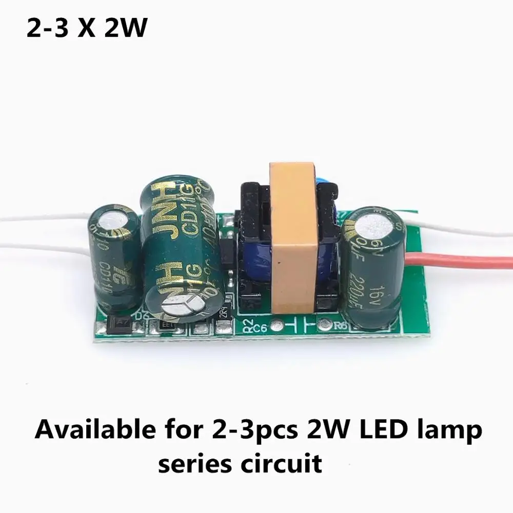 2 Вт Светодиодный светильник драйвер трансформатор вход Ac85 265V 50/60 адаптер питания