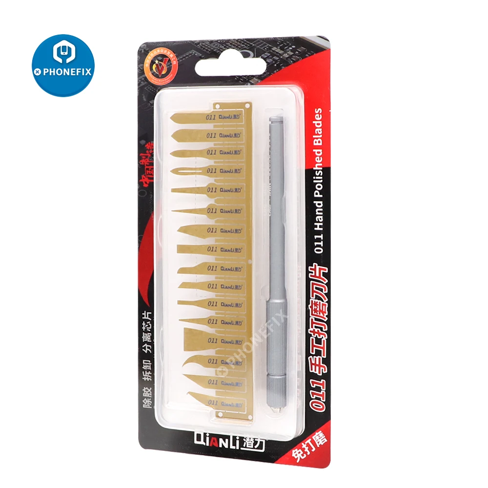 

QIANLI 011 Multi-function Degumming Tin Removal Knife Pry Opening Repair for iPhone Motherboard Remove CPU Tapping Pry Chip Glue