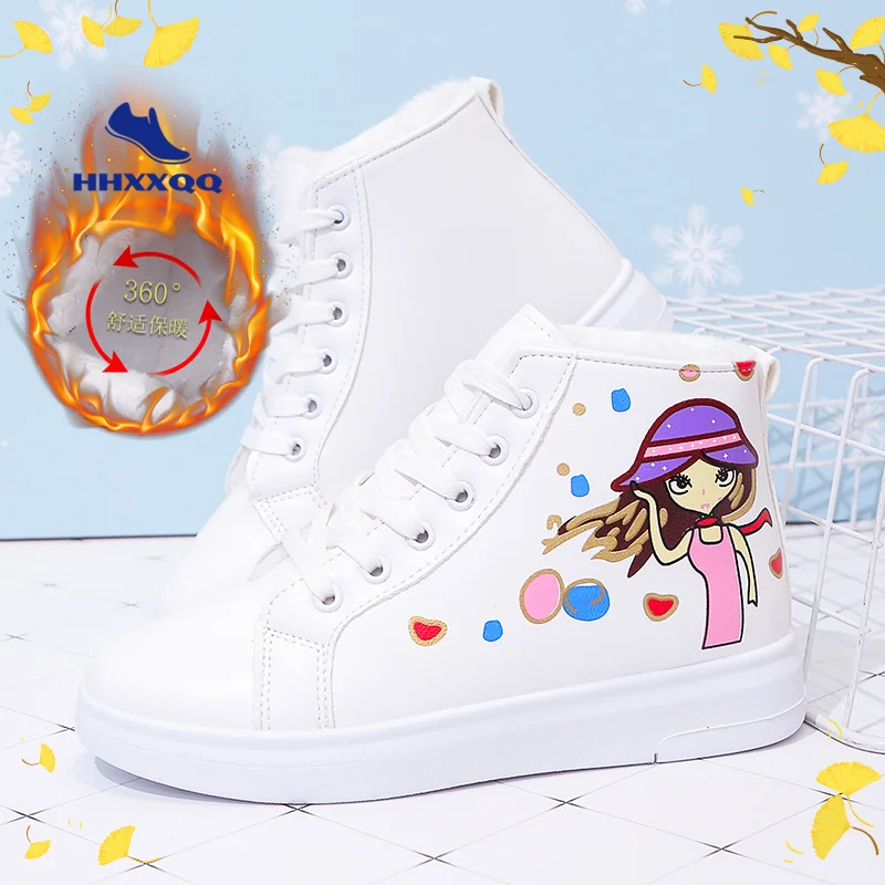 

Women High Top Sneakers 2021 New Winter Ankle Boots Female Outdoor Sneakers Vulcanized Shoes Moccasins Shoes Chaussures Femme
