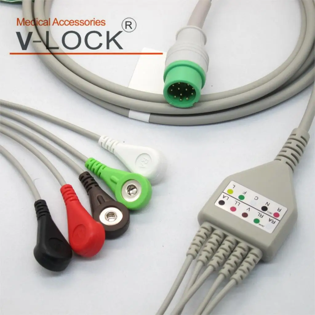 Цельный ЭКГ-кабель с 5 выводами оснастка для пациента COMEN C-series |