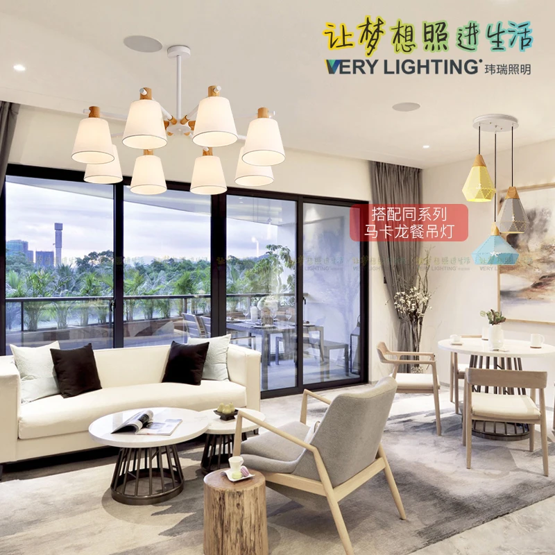 Подвесной светильник из дуба светодиодная лампа в скандинавском японском стиле