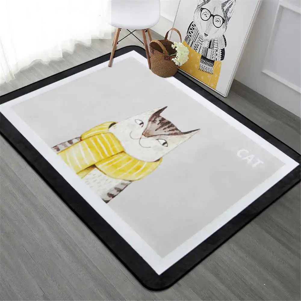 Новинка мягкие коврики с милыми мультяшными животными большие Нескользящие