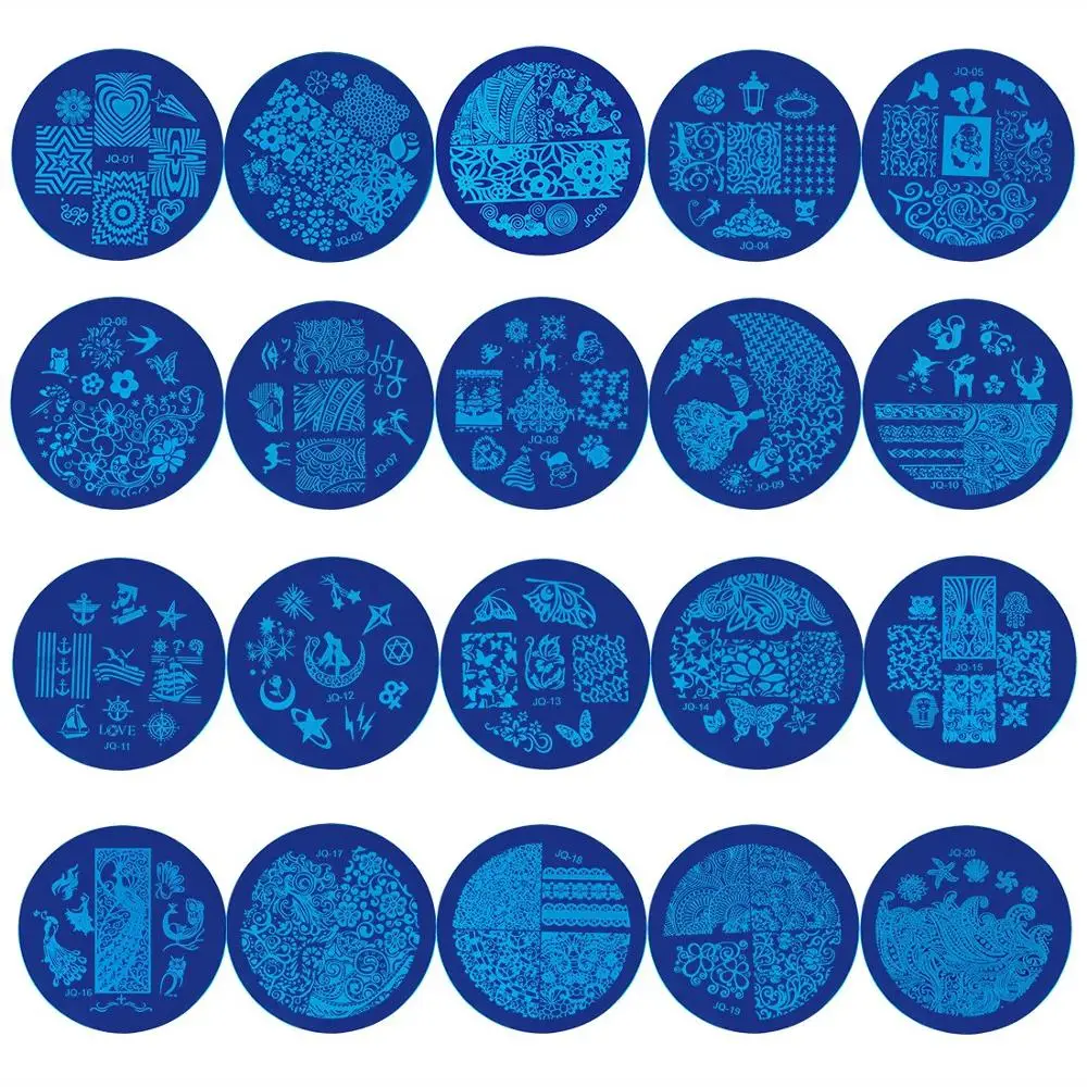 Biutee 20 шт./компл. кружева цветок ногтей штамповки шаблон из нержавеющей стали