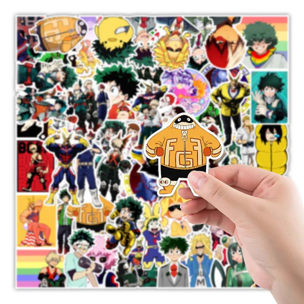 Pegatina de My Hero Academia para ordenador, pegatina impermeable de copa de agua para tel&eacute;fono, 10/30/50 Uds., venta al por mayor-4