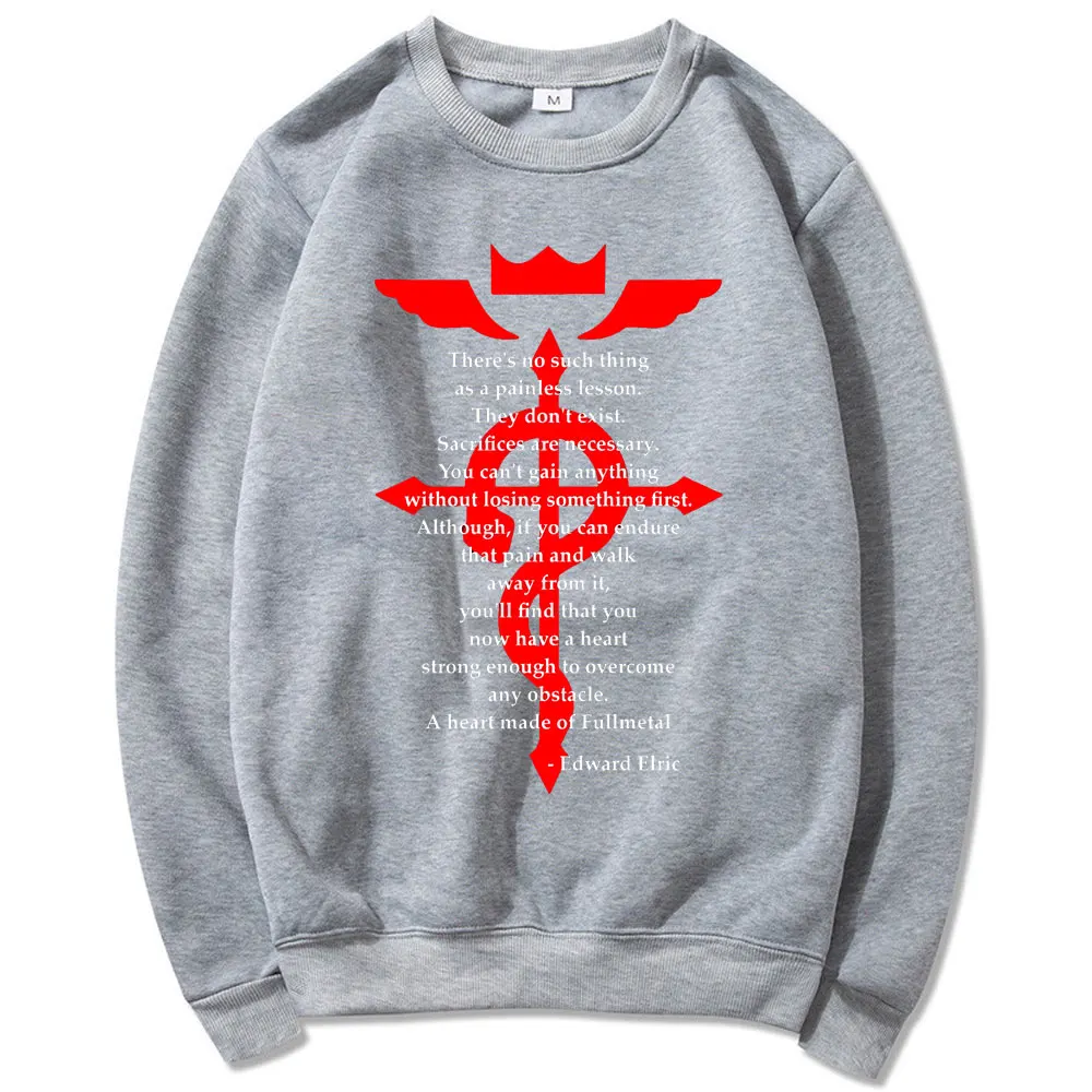 

2021 Harajuku Fullmetal Alchemist Edward Elric's Sweatshirt Men/women Fashion Hip Hop Pullover Male Retro Cartoons Sweatshirts