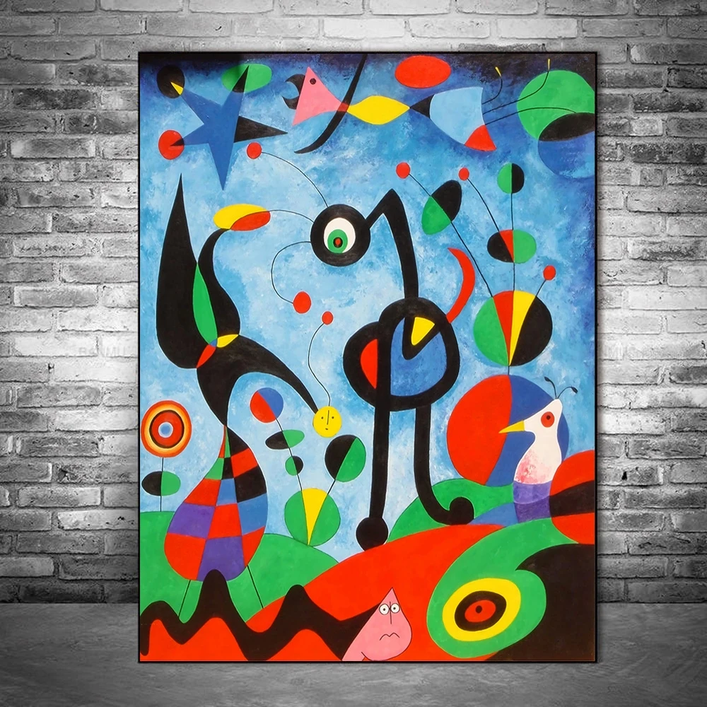 Знаменитые художественные работы в саду 1925 от Joan Miro абстрактные картины на