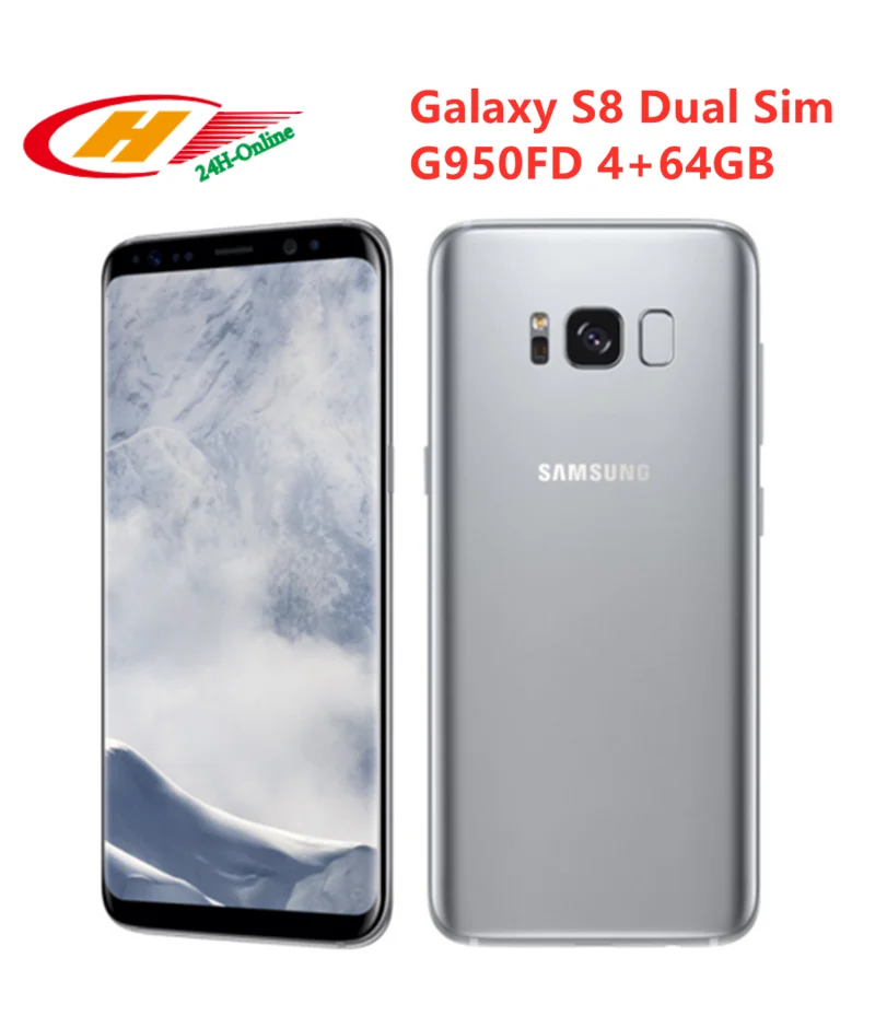 Заводской разблокированный samsung Galaxy S8 G950FD Dual Sim NFC телефон samsung Pay 4 Гб ОЗУ 64 Гб ПЗУ 6," восьмиядерный смартфон