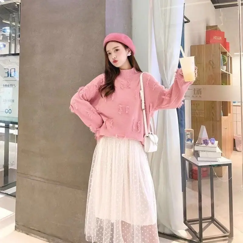 

Mao's new style autumn and winter women's wear versatile loose knit bottomed shirt top fashion