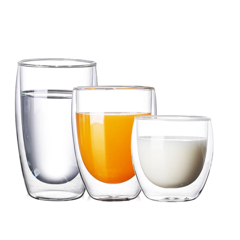 Стеклянные кружки с двойными стенками чашка для кофе молока пива Vaso прозрачная