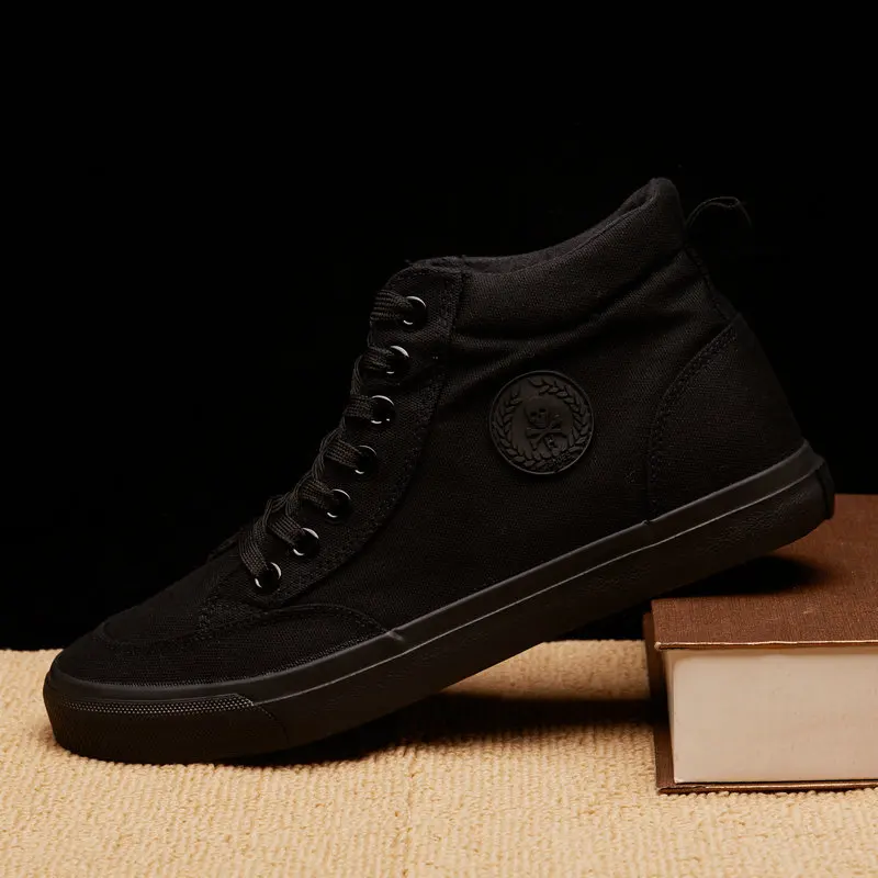 Мужские парусиновые туфли Soild высокого качества корейские модели высокие