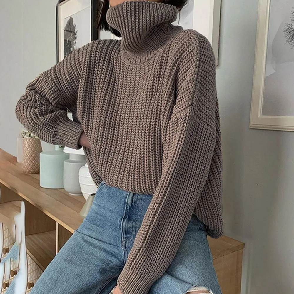 

New European and American fashion turtleneck sweater for women