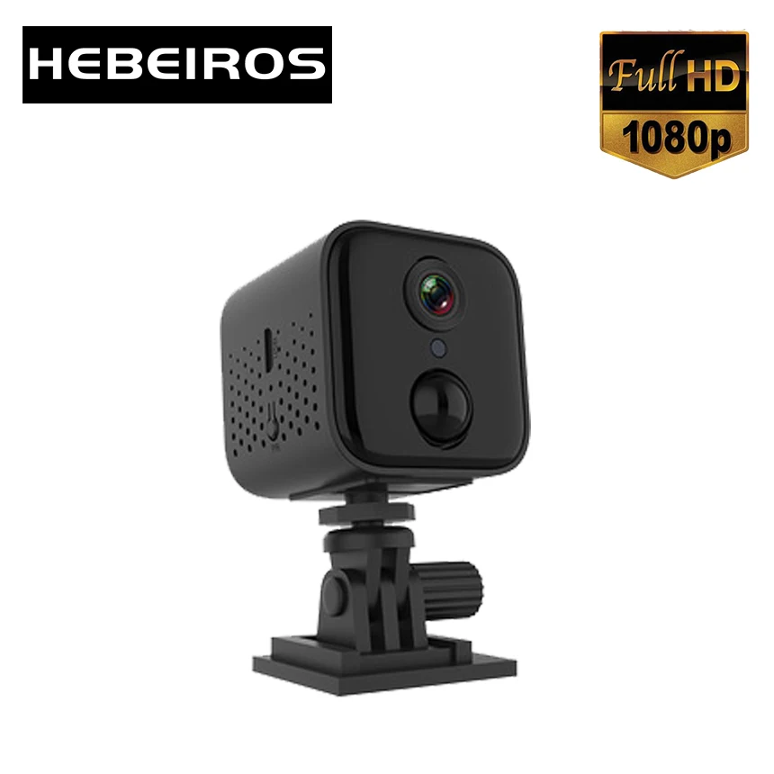 Миниатюрная IP камера Hebeiros HD 1080P с ночным видением Wi Fi аккумуляторная видеокамера