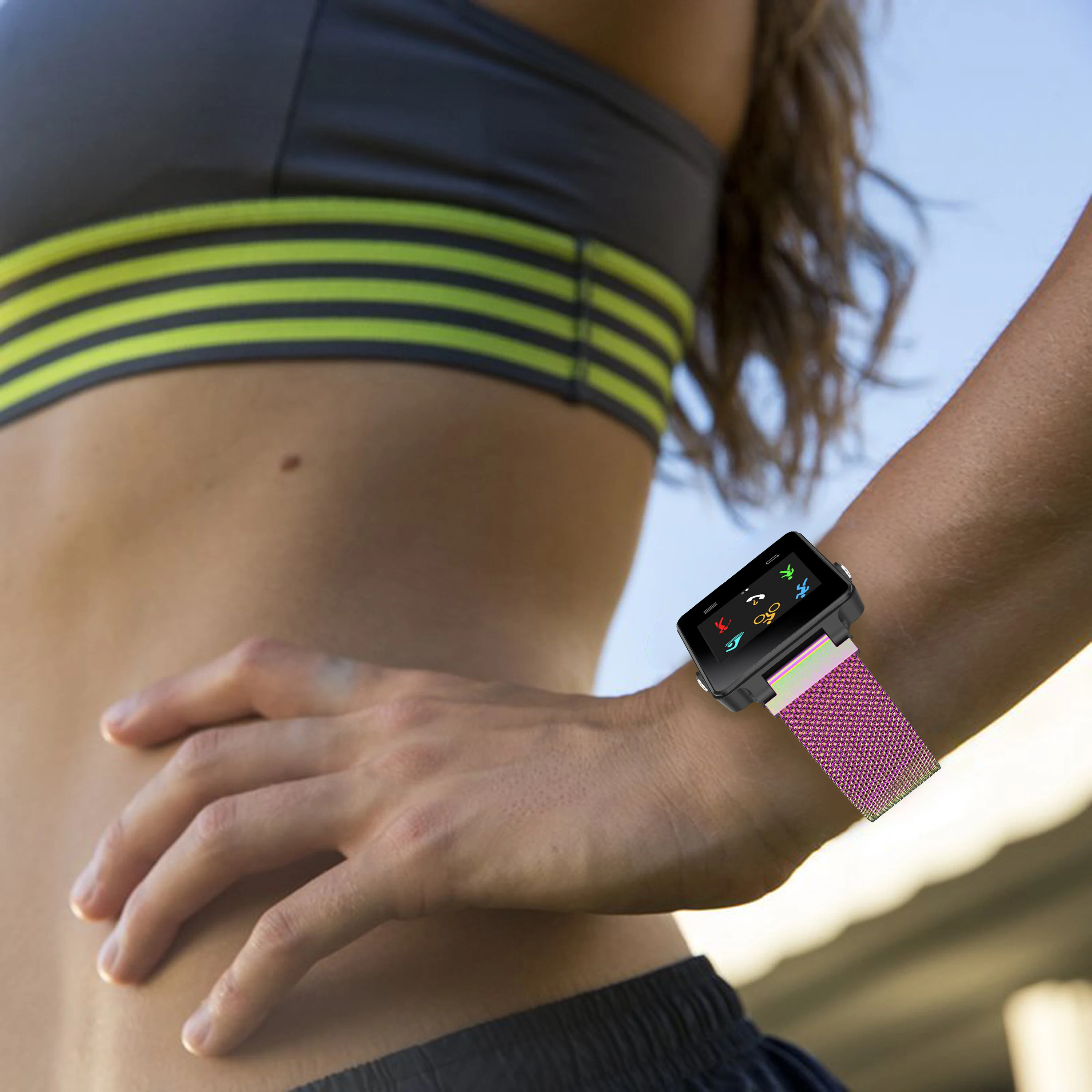 Миланская петля 16 мм для Garmin Vivoactive Acetate модные спортивные Смарт часы с GPS и