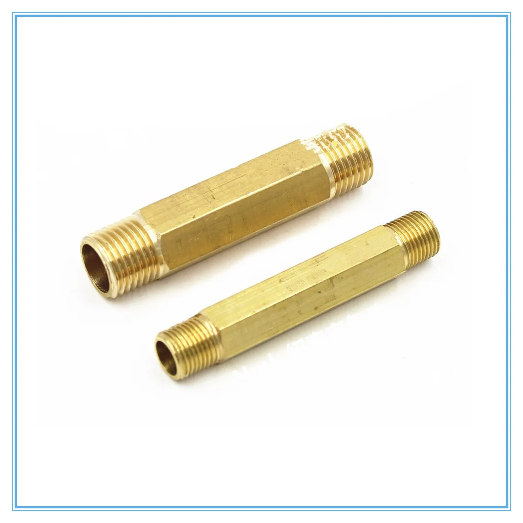 

1pcs Brass Pipe Fitting 59mm Long Nipple with G1/8" G1/4" G3/8" G1/2" Male Thread