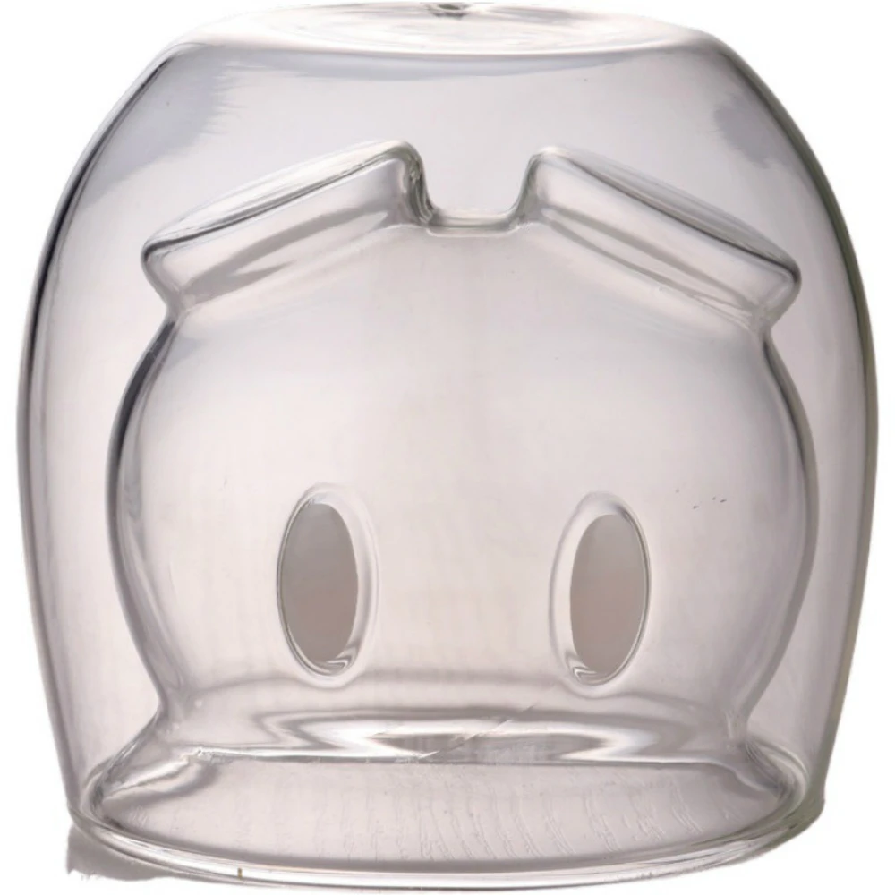 Оригинальная мультяшная стеклянная прозрачная кофейная кружка с двойными