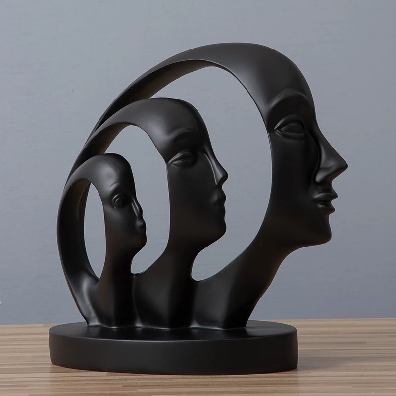 Европейские абстрактные украшения с изображением черного и белого лица из смолы