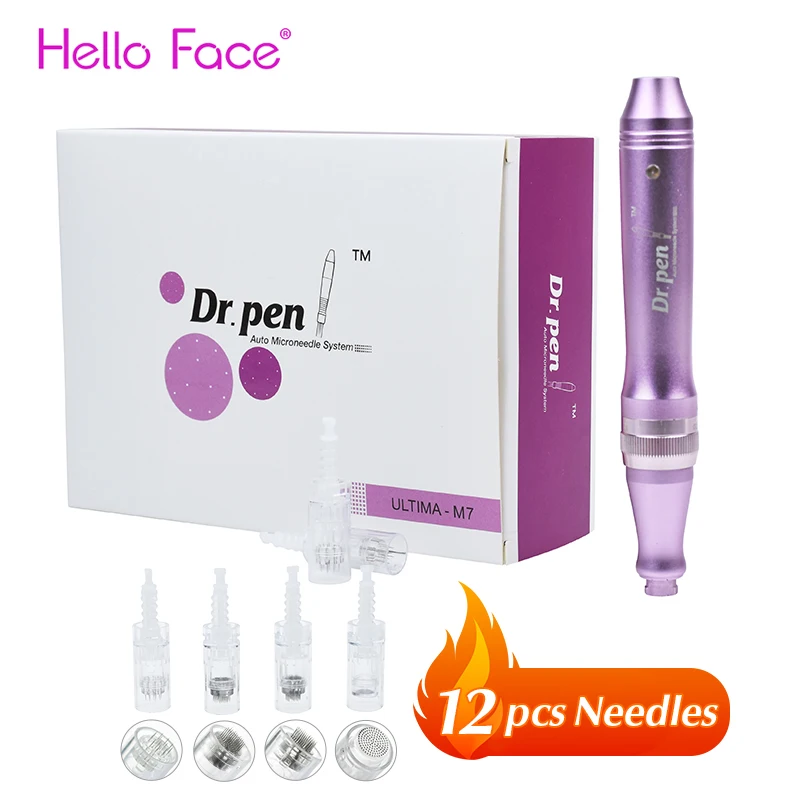 Профессиональная Дерма-ручка Dr Pen Ultima M7 с 12 шт. иглами проводная шариковая ручка