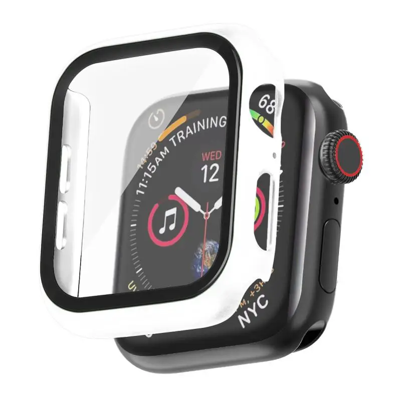 Новый чехол для Apple Watch 4/5/6 поколения Чехол из поликарбоната с закаленной пленкой