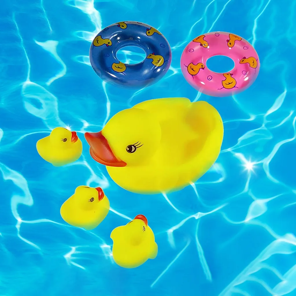 6 шт./компл. напиток плавание в воде Милая Мини Желтая резиновая утка Ванна уточка