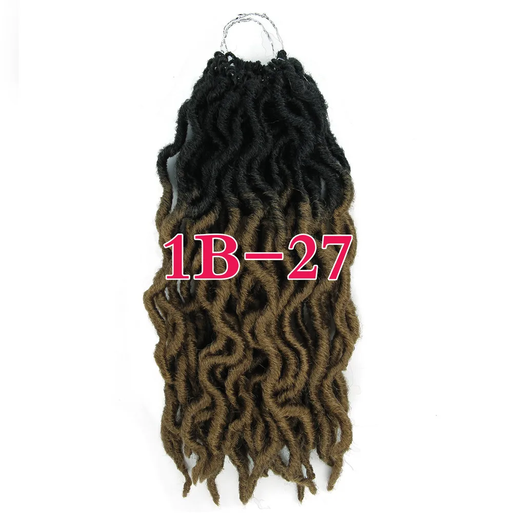Faux Locs Curly накладные волосы на крючке, вьющиеся дреды волосы для наращивания 18 корня/пакет крючком вьющихся волос Синтетические Искусственные Locs в виде пряди волос - Цвет: P4/24